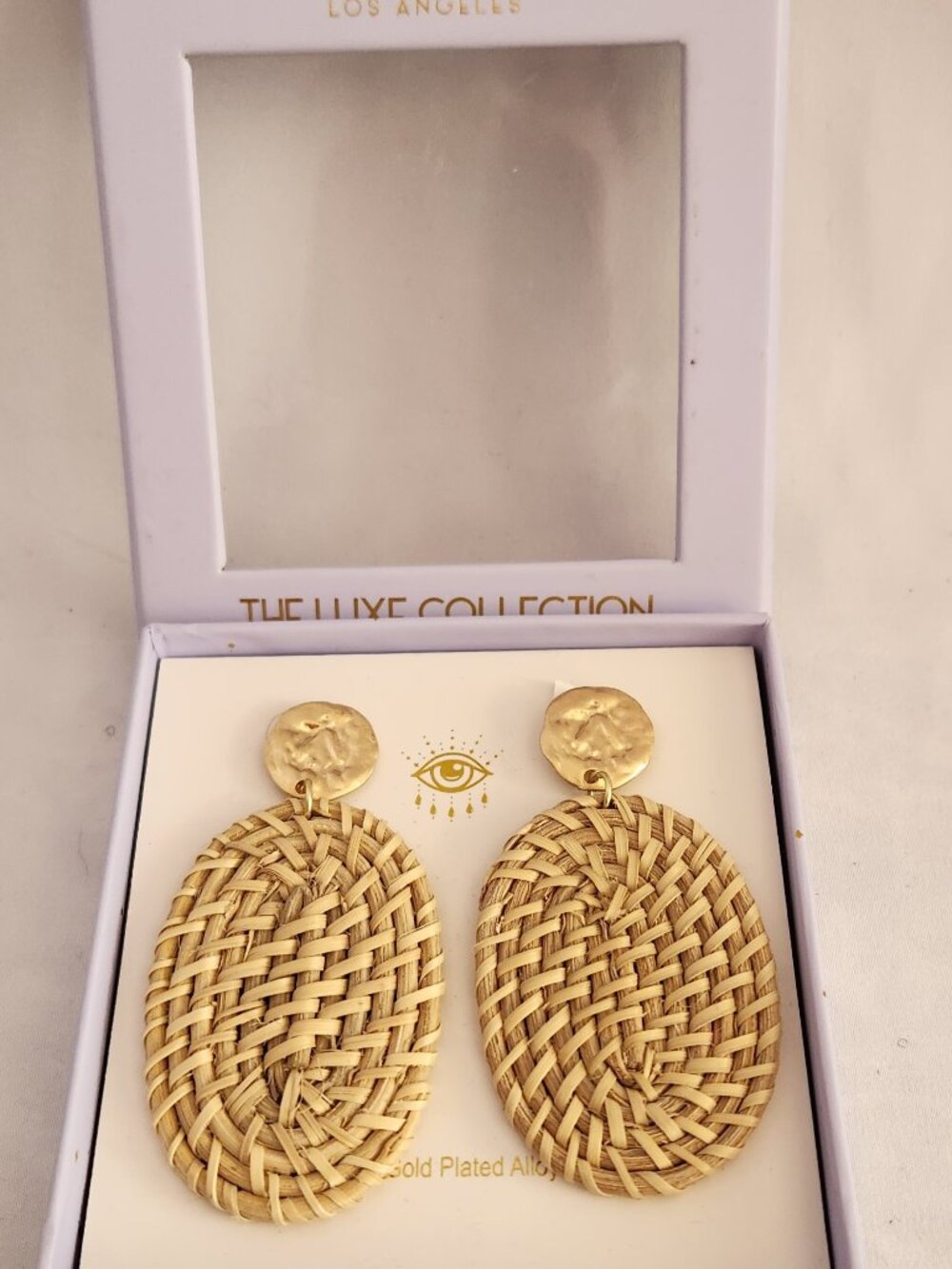 Eye Candy of Los Angeles The Luxe Collection Oval Wicker / Ratan Dangle Pierced